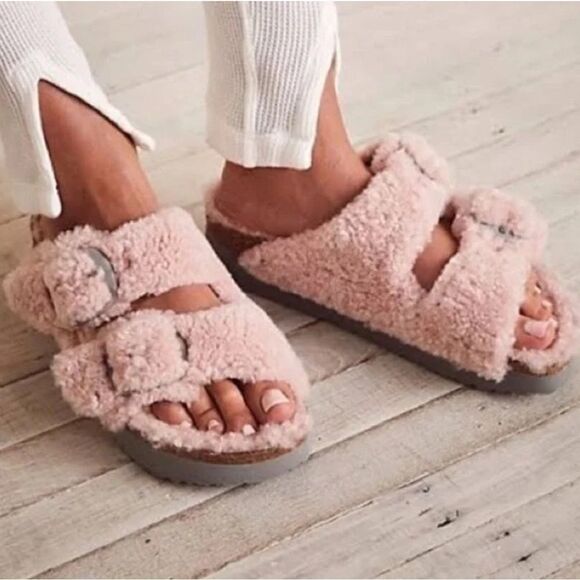 BIRKENSTOCK PAPILLIO pink fur sandals shoes women’s eur 39 new - Picture 8 of 9